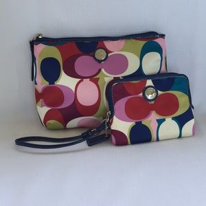 Coach wallet and makeup bag, NWOT.